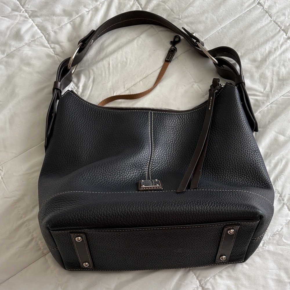 Dooney & Bourke Navy and Brown Hobo Bag